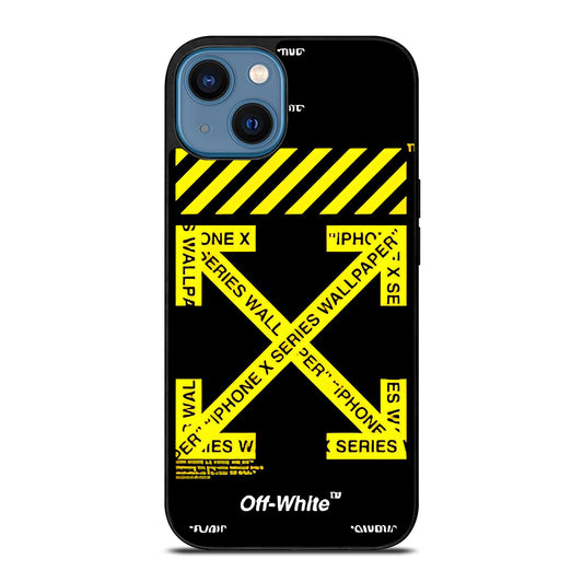 OFF WHITE YELLOW CROSS 3 iPhone 14 Case Cover