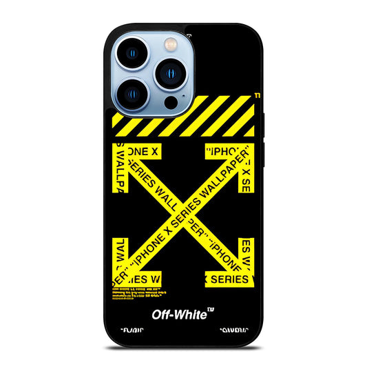 OFF WHITE YELLOW CROSS 3 iPhone 13 Pro Max Case Cover