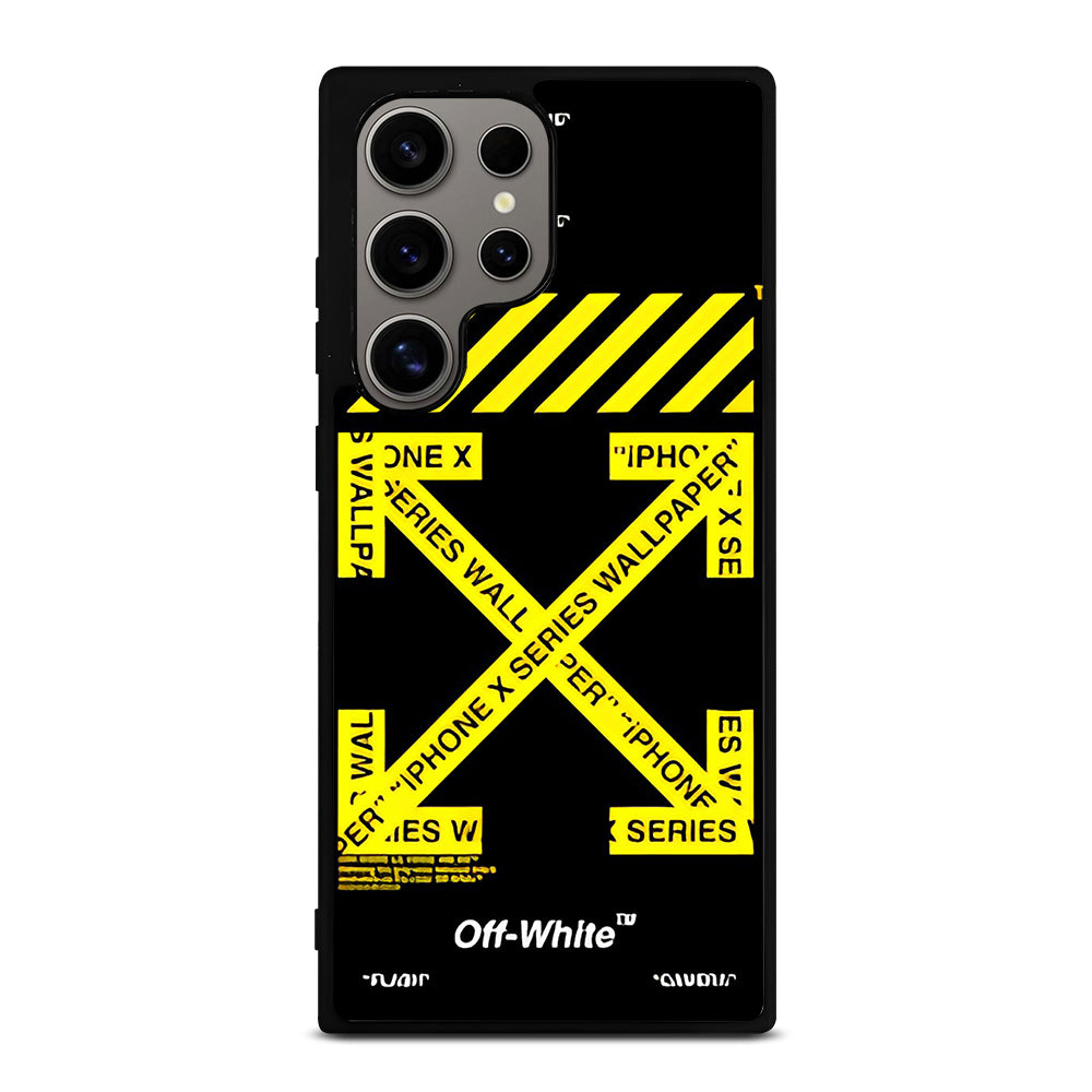 OFF WHITE YELLOW CROSS 3 Samsung Galaxy S24 Ultra Case Cover