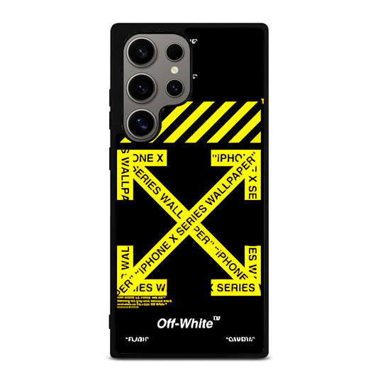 OFF WHITE YELLOW CROSS 3 Samsung Galaxy S24 Ultra Case Cover