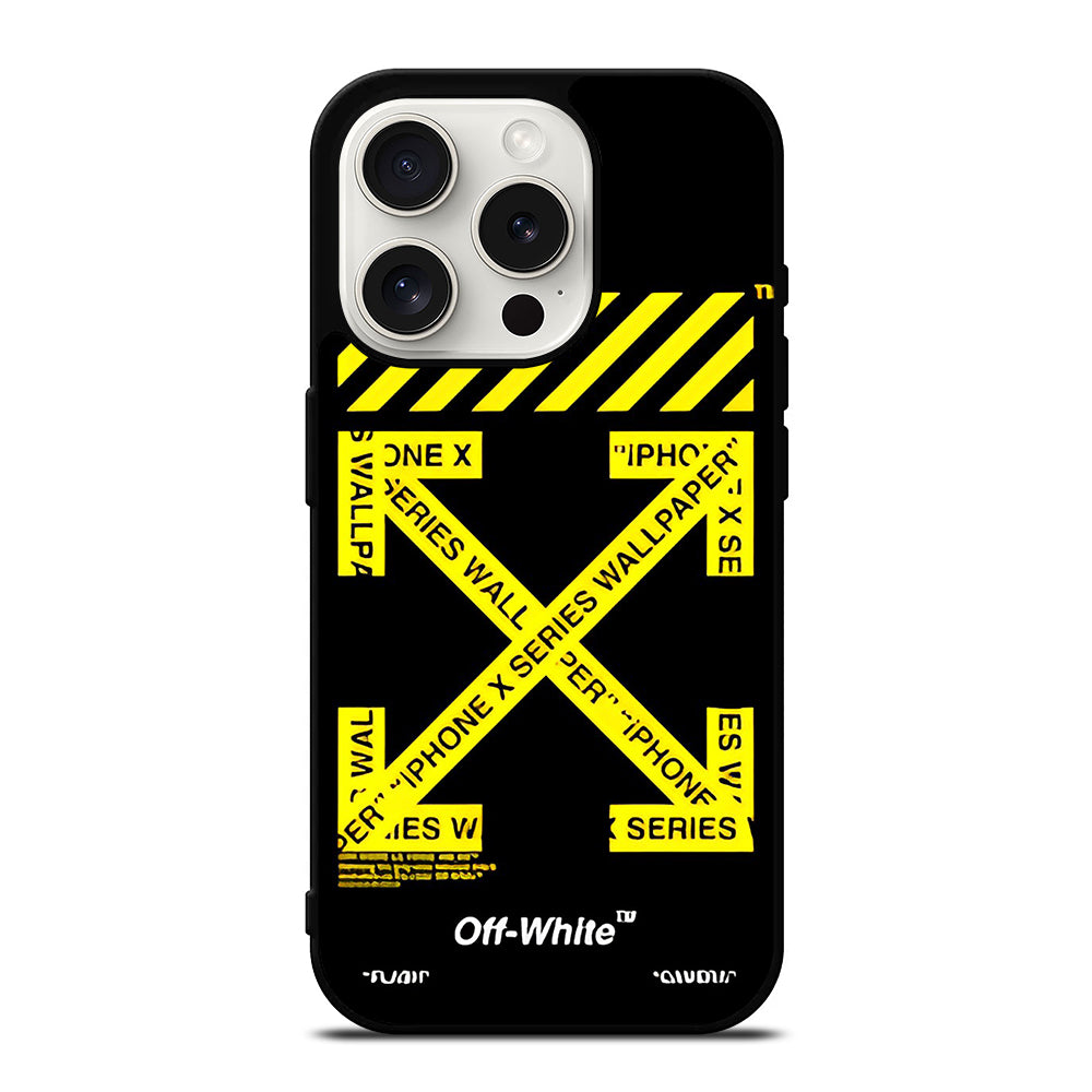 OFF WHITE YELLOW CROSS 3 iPhone 15 Pro Case Cover