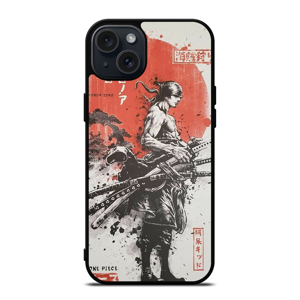 ONE PIECE ZORO ART ANIME iPhone 15 Plus Case Cover