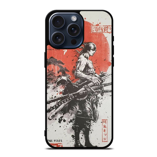 ONE PIECE ZORO ART ANIME iPhone 15 Pro Max Case Cover