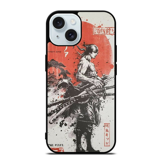 ONE PIECE ZORO ART ANIME iPhone 15 Case Cover