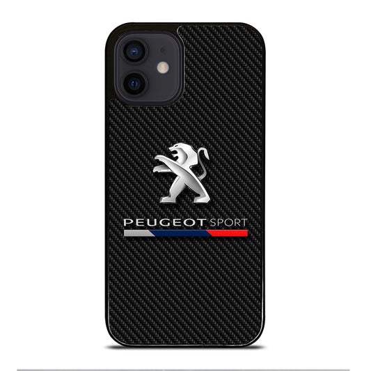 PEUGEOT CARBON CAR LOGO iPhone 12 Mini Case Cover