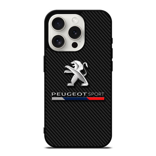 PEUGEOT CARBON CAR LOGO iPhone 15 Pro Case Cover