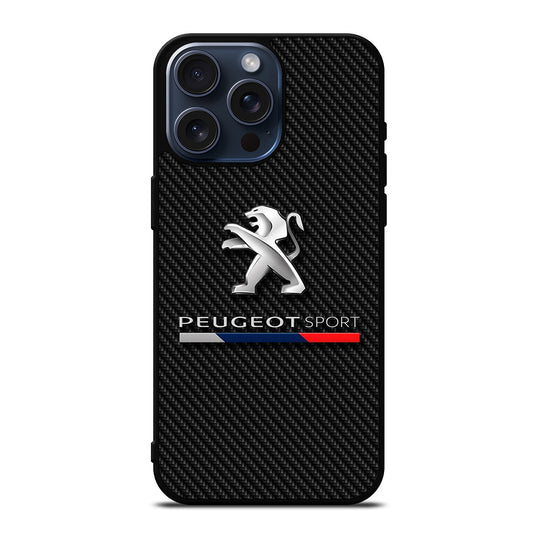 PEUGEOT CARBON CAR LOGO iPhone 15 Pro Max Case Cover