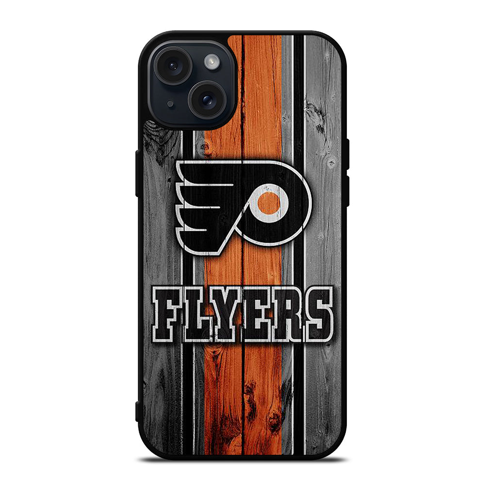 PHILADELPHIA FLYERS WOODEN LOGO iPhone 15 Plus Case Cover