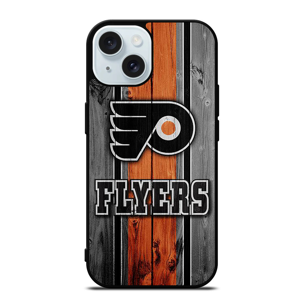 PHILADELPHIA FLYERS WOODEN LOGO iPhone 15 Case Cover