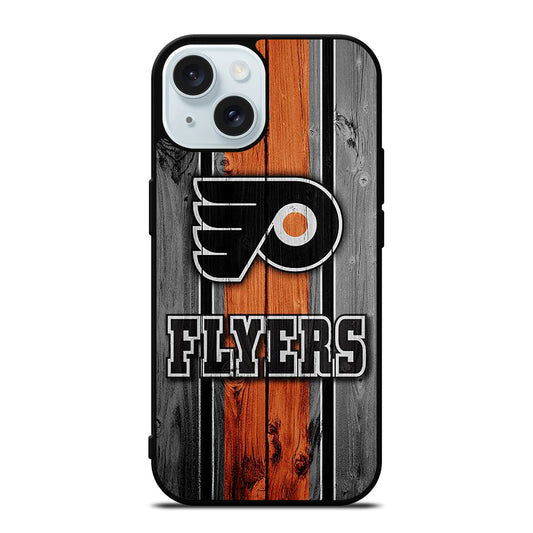 PHILADELPHIA FLYERS WOODEN LOGO iPhone 15 Case Cover