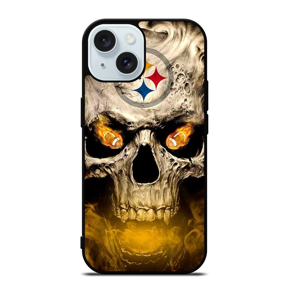 PITTSBURGH STEELERS SKULL LOGO iPhone 15 Case Cover