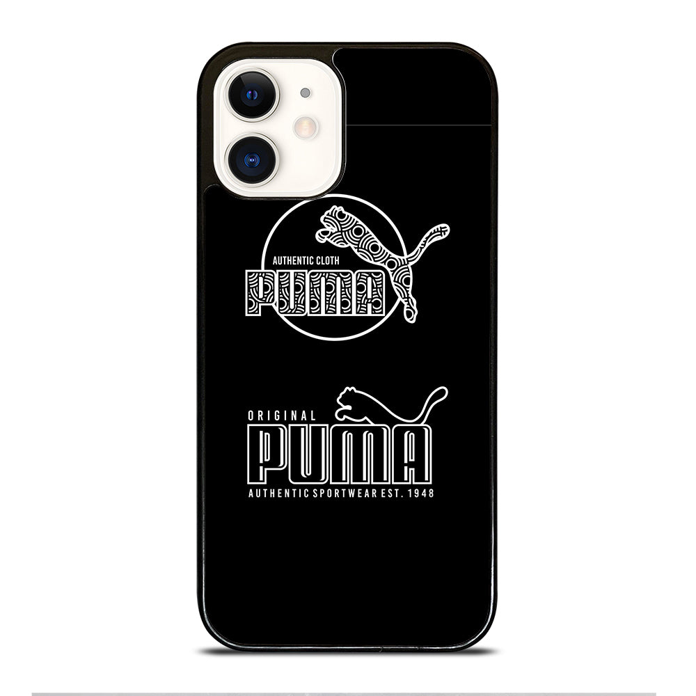 PUMA BLACK LOGO iPhone 12 Case Cover
