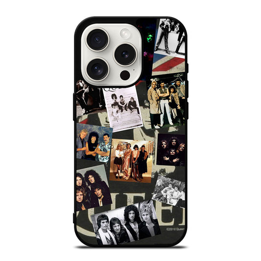 QUEEN BAND ROCK COLLAGE iPhone 15 Pro Case Cover