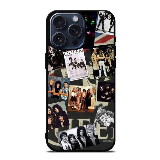 QUEEN BAND ROCK COLLAGE iPhone 15 Pro Max Case Cover