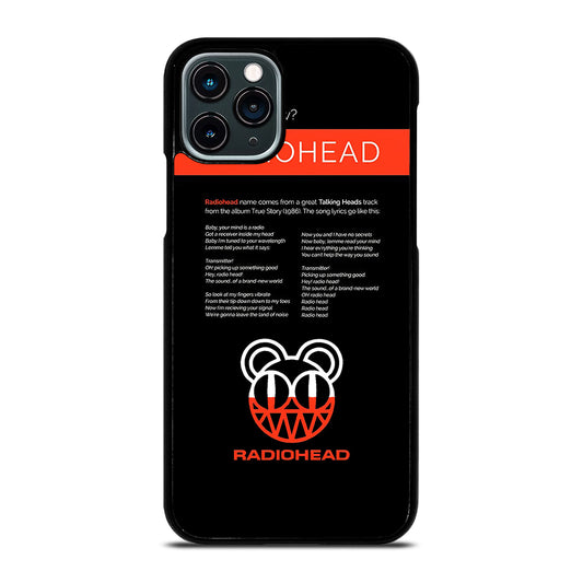 RADIOHEAD BAND LYRIC iPhone 11 Pro Case Cover