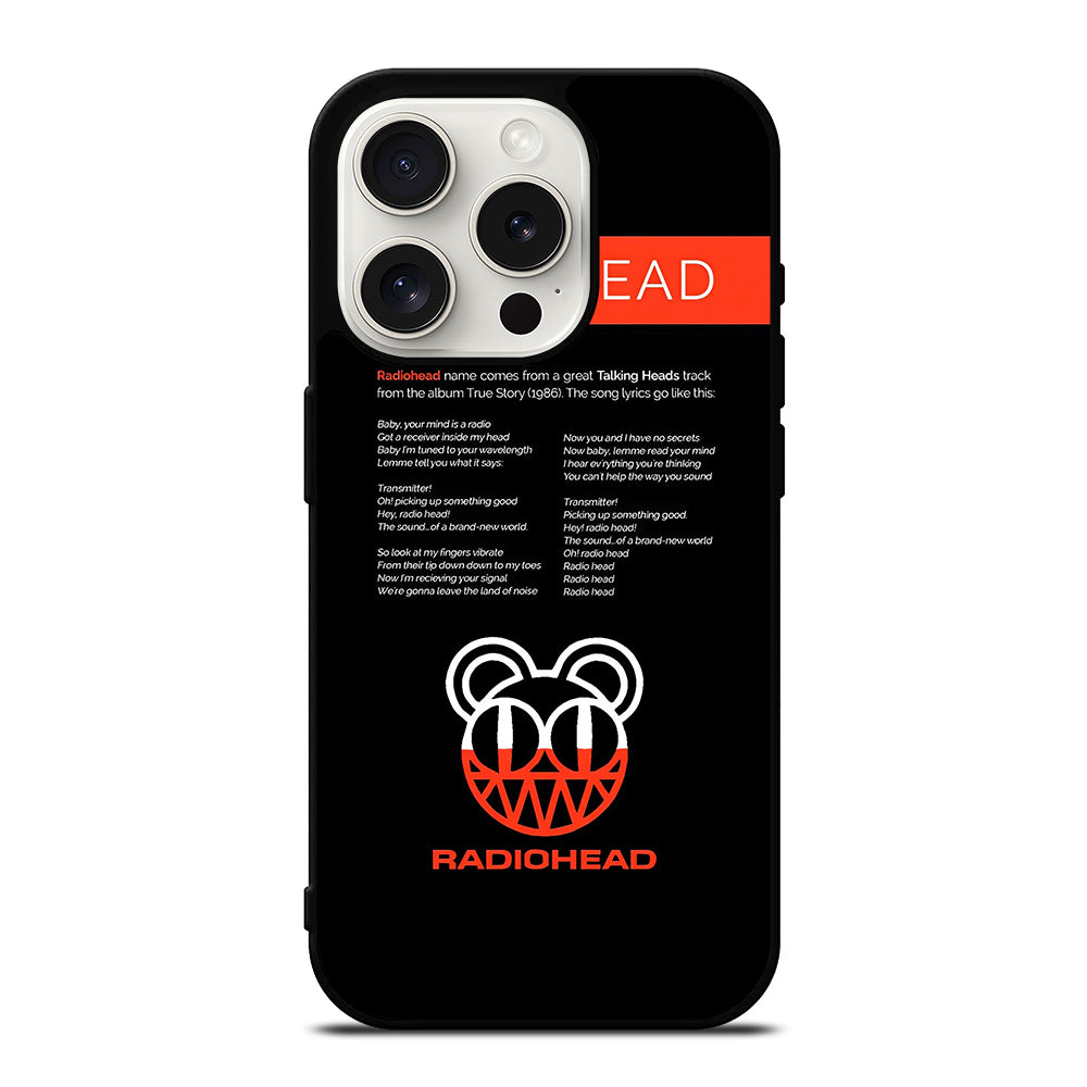 RADIOHEAD BAND LYRIC iPhone 15 Pro Case Cover