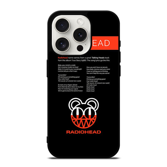 RADIOHEAD BAND LYRIC iPhone 15 Pro Case Cover