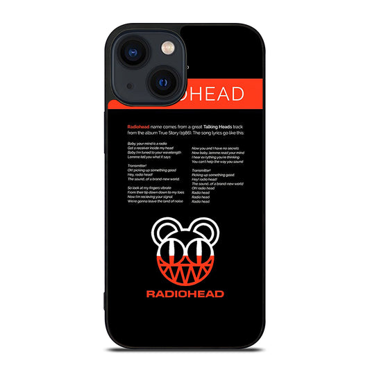 RADIOHEAD BAND LYRIC iPhone 14 Plus Case Cover