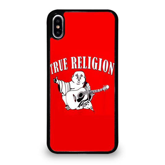 RED BIG BUDDHA TRUE RELIGION LOGO 2 iPhone XS Max Case Cover