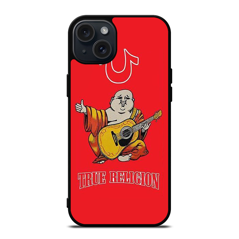 RED BIG BUDDHA TRUE RELIGION LOGO 3 iPhone 15 Plus Case Cover