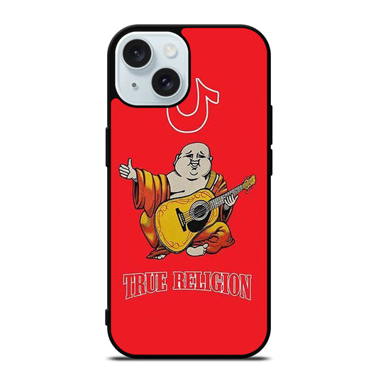 RED BIG BUDDHA TRUE RELIGION LOGO 3 iPhone 15 Case Cover