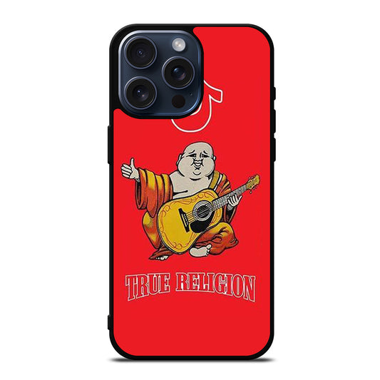 RED BIG BUDDHA TRUE RELIGION LOGO 3 iPhone 15 Pro Max Case Cover
