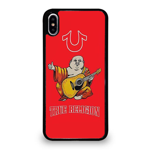 RED BIG BUDDHA TRUE RELIGION LOGO 3 iPhone XS Max Case Cover