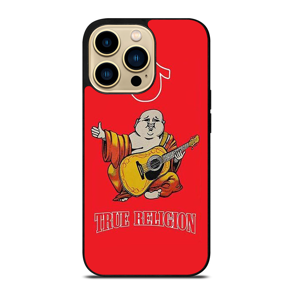 RED BIG BUDDHA TRUE RELIGION LOGO 3 iPhone 14 Pro Max Case Cover