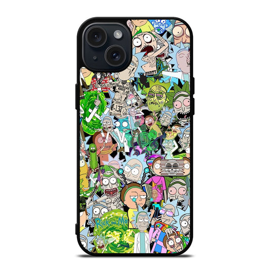 RICK AND MORTY COLLAGE CARTOON iPhone 15 Plus Case Cover