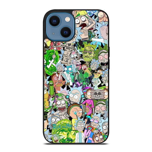 RICK AND MORTY COLLAGE CARTOON iPhone 14 Case Cover