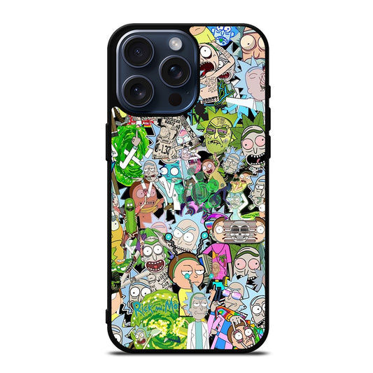 RICK AND MORTY COLLAGE CARTOON iPhone 15 Pro Max Case Cover