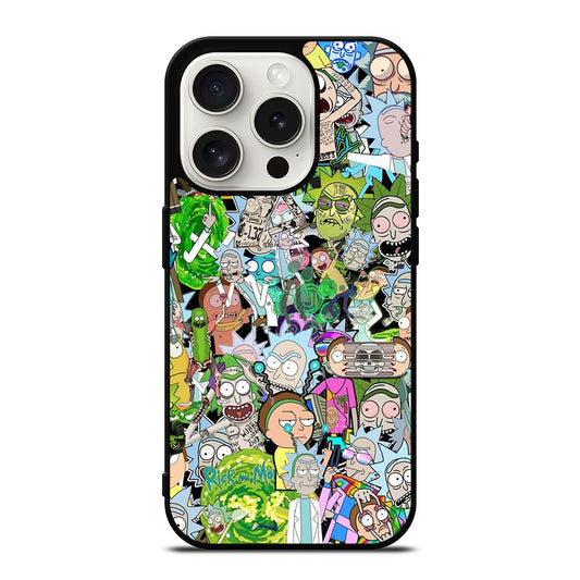 RICK AND MORTY COLLAGE CARTOON iPhone 15 Pro Case Cover