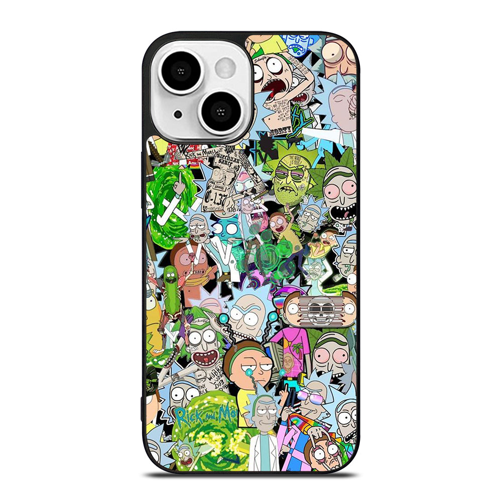 RICK AND MORTY COLLAGE CARTOON iPhone 13 Mini Case Cover