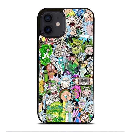 RICK AND MORTY COLLAGE CARTOON iPhone 12 Mini Case Cover