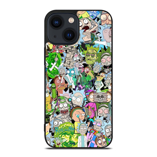RICK AND MORTY COLLAGE CARTOON iPhone 14 Plus Case Cover