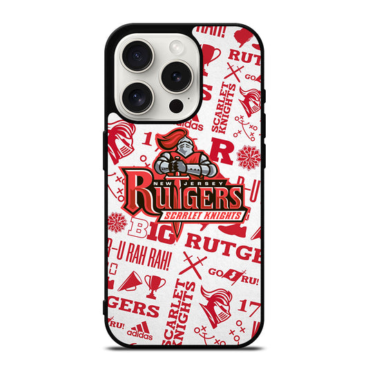 RUTGERS SCARLET KNIGHTS NFL ICON iPhone 15 Pro Case Cover