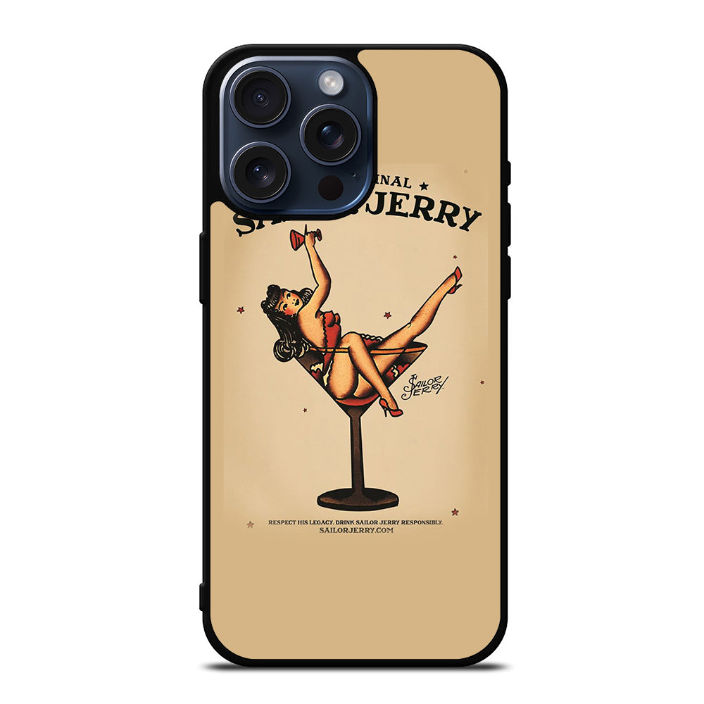 SAILOR JERRY SEXY GIRL TATTOO ART iPhone 15 Pro Max Case Cover