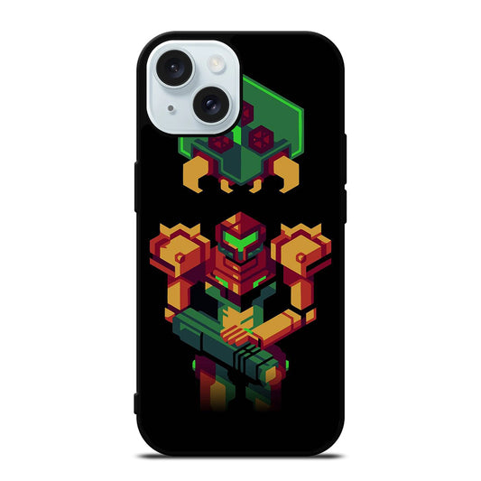 SAMUS ARAN METROID CAETOON 3 iPhone 15 Case Cover