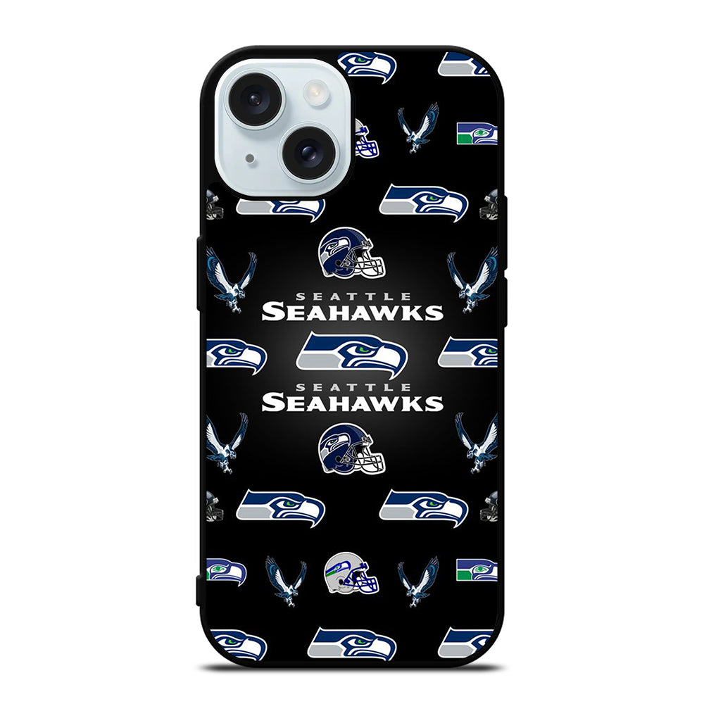 SEATTLE SEAHAWKS PATTERN iPhone 15 Case Cover