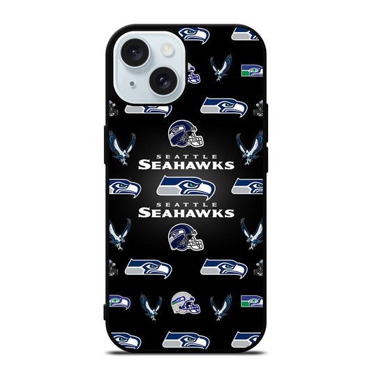 SEATTLE SEAHAWKS PATTERN iPhone 15 Case Cover