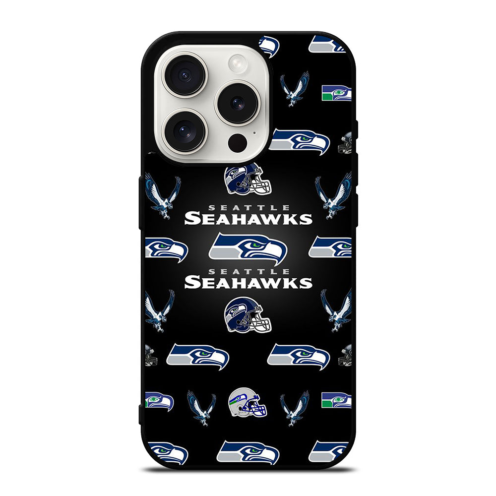 SEATTLE SEAHAWKS PATTERN iPhone 15 Pro Case Cover