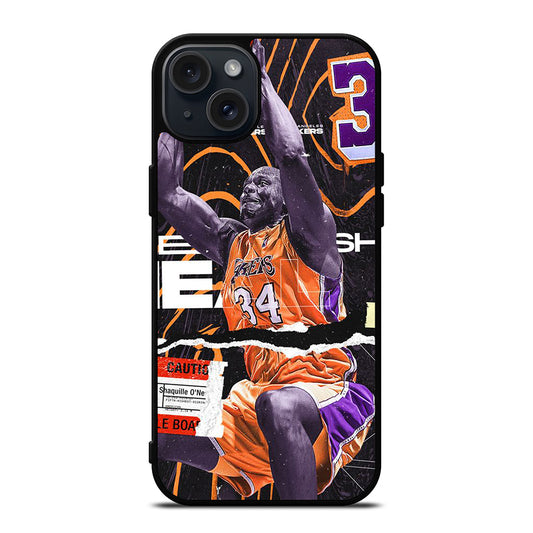 SHAQUILLE O'NEAL 34 LA LAKERS NBA BASKETBALL iPhone 15 Plus Case Cover