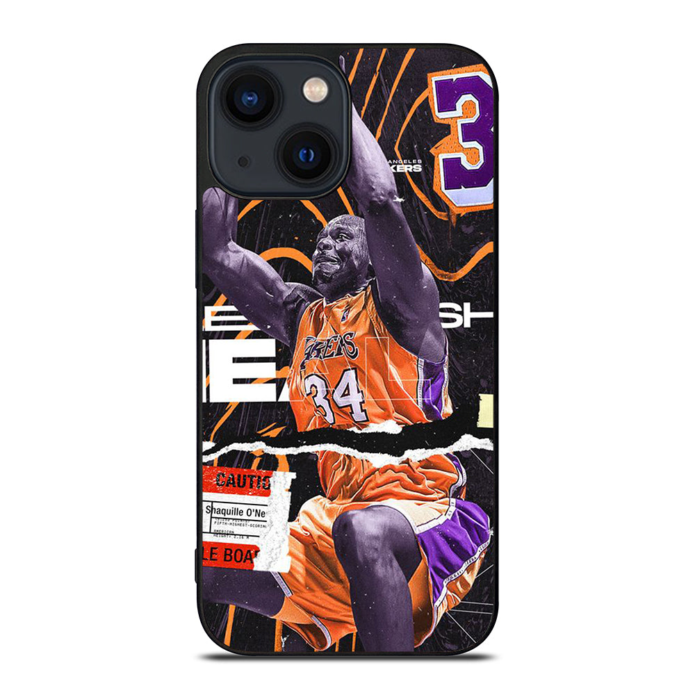 SHAQUILLE O'NEAL 34 LA LAKERS NBA BASKETBALL iPhone 14 Plus Case Cover