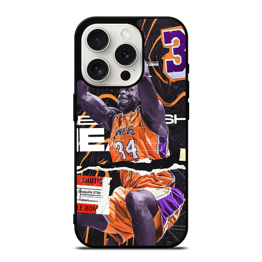 SHAQUILLE O'NEAL 34 LA LAKERS NBA BASKETBALL iPhone 15 Pro Case Cover