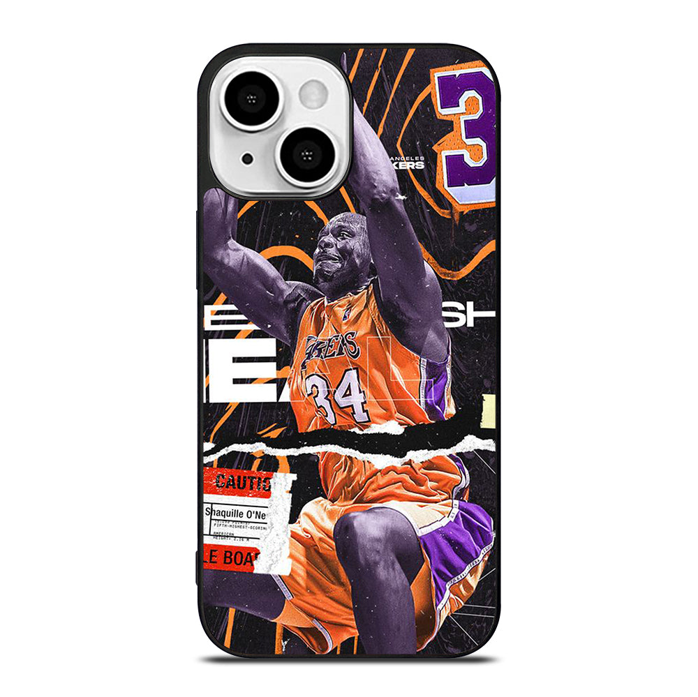 SHAQUILLE O'NEAL 34 LA LAKERS NBA BASKETBALL iPhone 13 Mini Case Cover