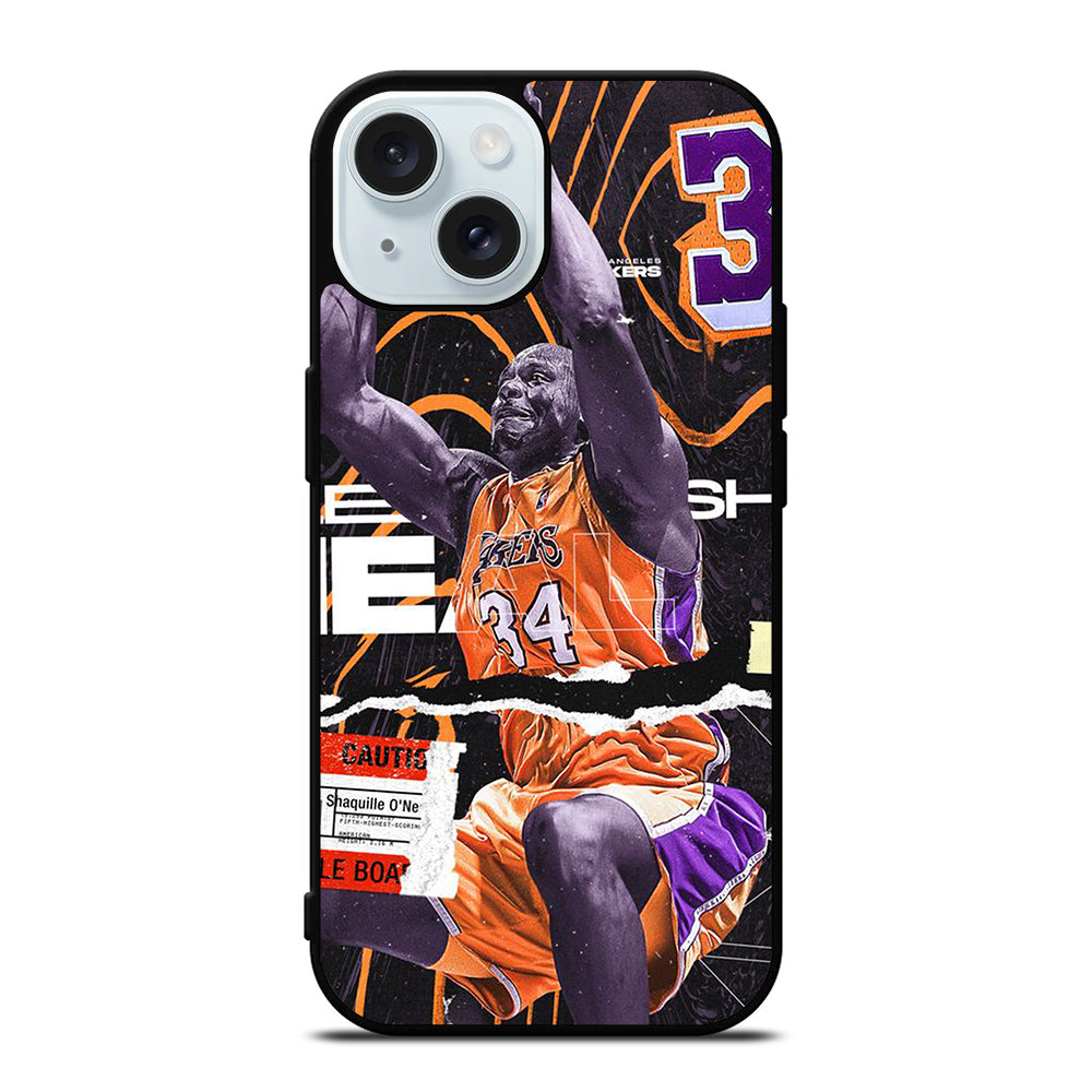 SHAQUILLE O'NEAL 34 LA LAKERS NBA BASKETBALL iPhone 15 Case Cover