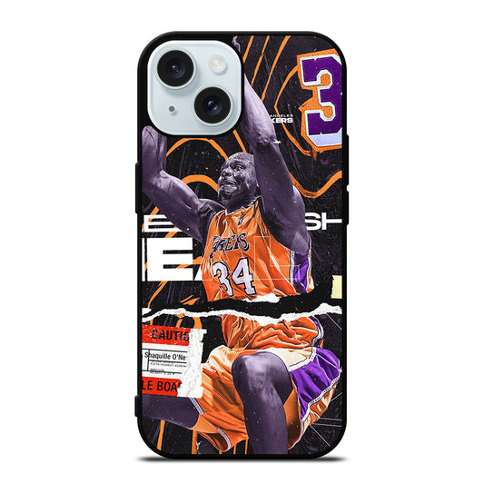 SHAQUILLE O'NEAL 34 LA LAKERS NBA BASKETBALL iPhone 15 Case Cover