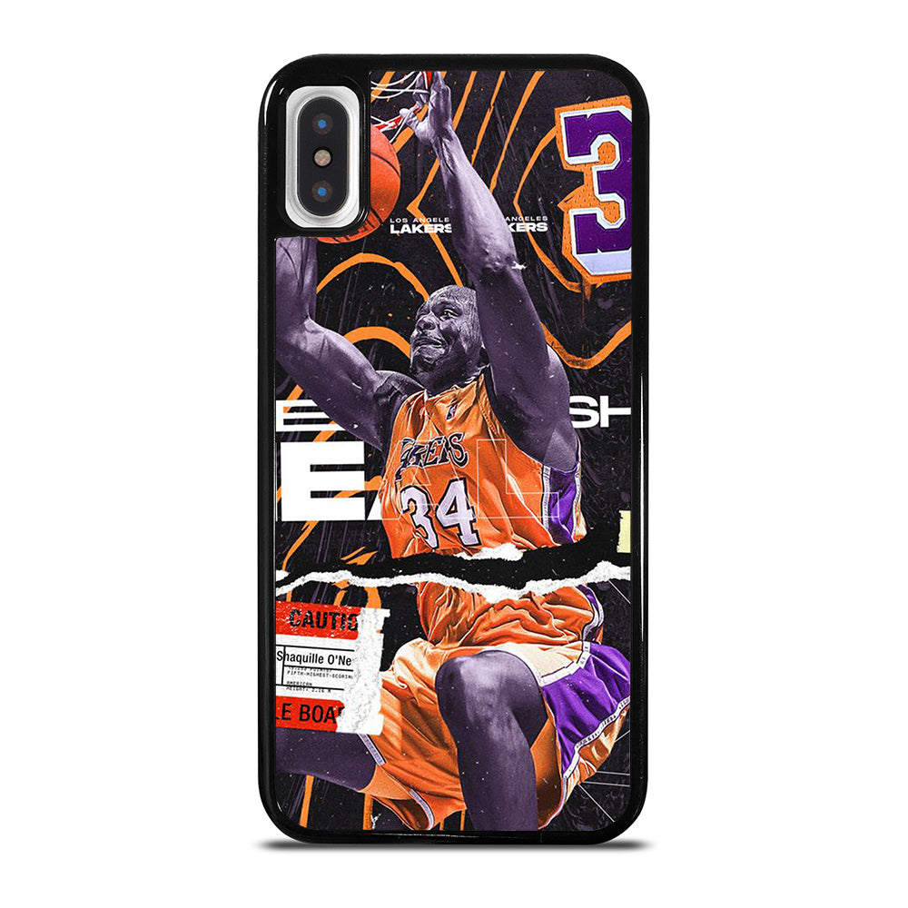SHAQUILLE O'NEAL 34 LA LAKERS NBA BASKETBALL iPhone X / XS Case Cover