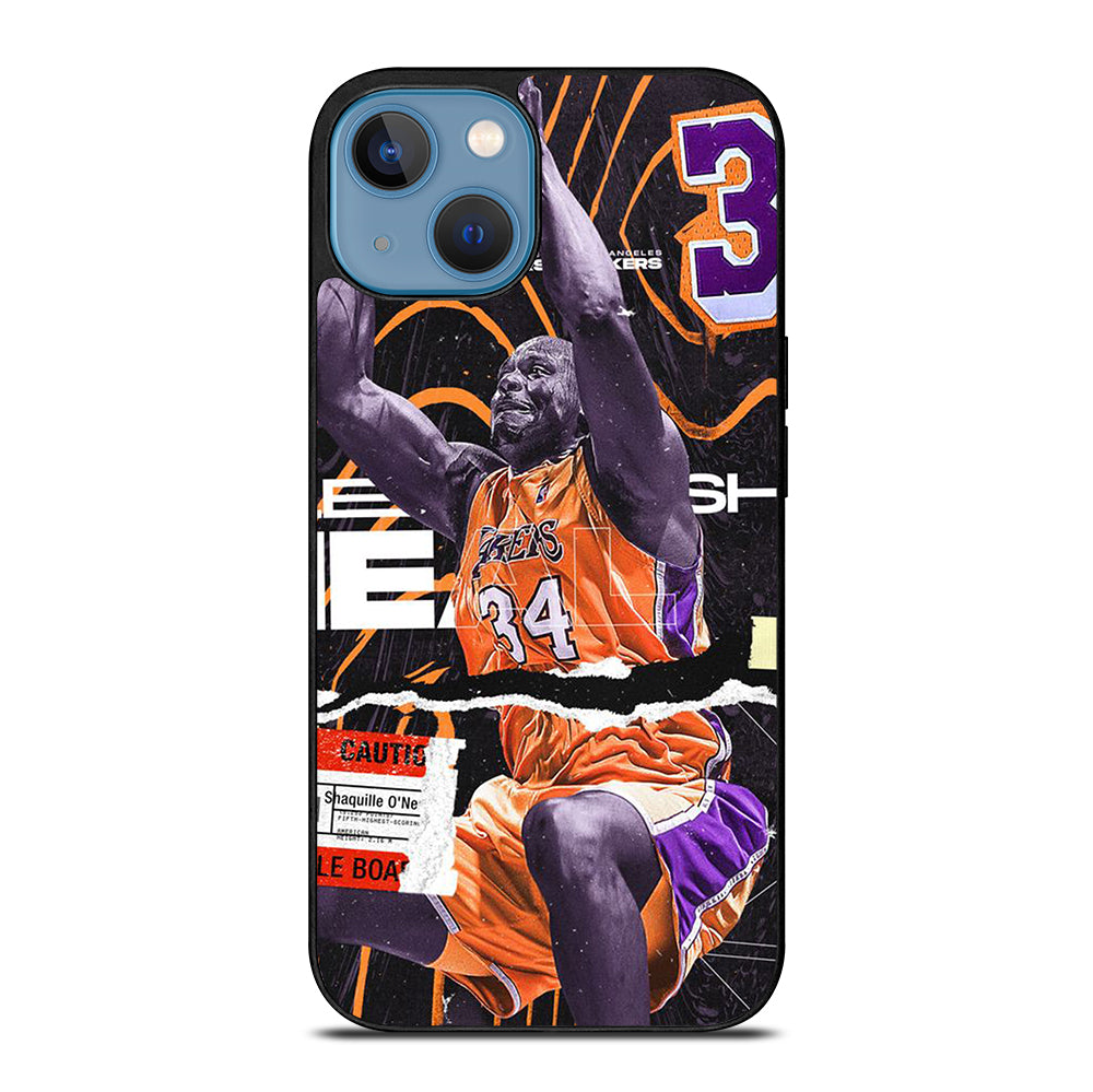 SHAQUILLE O'NEAL 34 LA LAKERS NBA BASKETBALL iPhone 13 Case Cover
