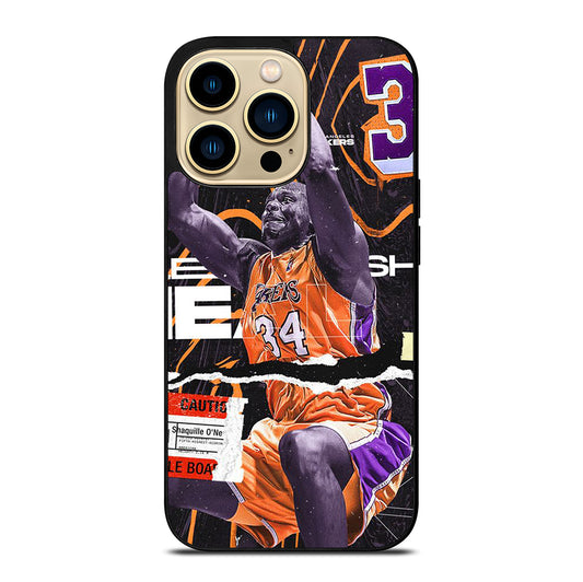 SHAQUILLE O'NEAL 34 LA LAKERS NBA BASKETBALL iPhone 14 Pro Max Case Cover